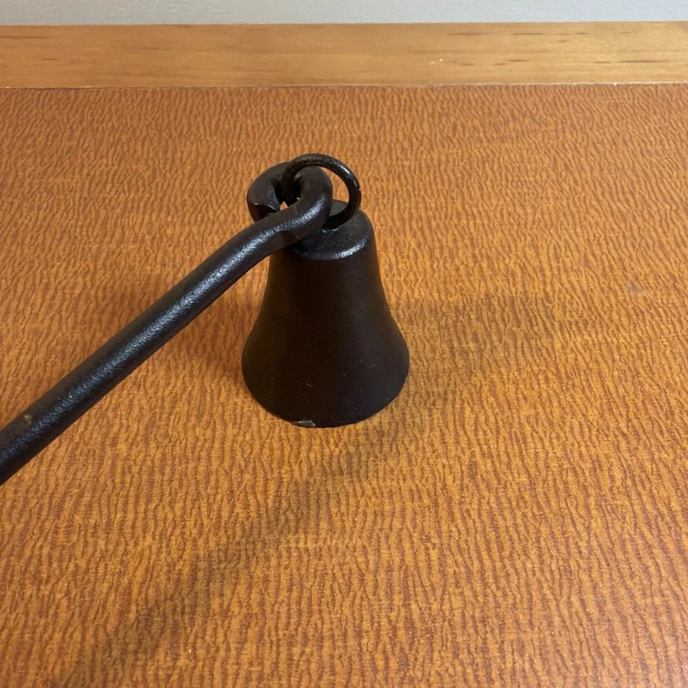 Decorative Wrought Iron Candle Snuffer, Long Handle Black Candle Extinguisher